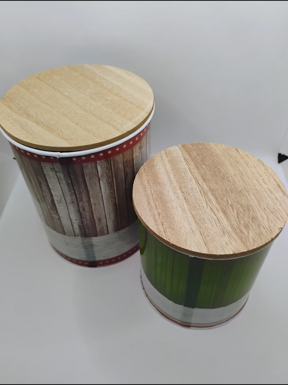 Holiday Decorative Storage Canister Set - Red & Green
